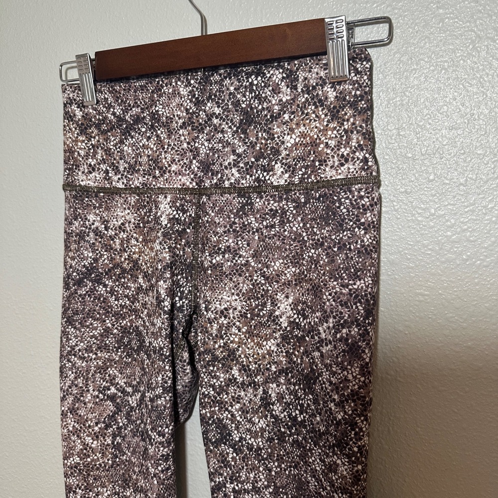 Fabletics Powerhold High Waisted Snakeskin Print Leggings Brown XS